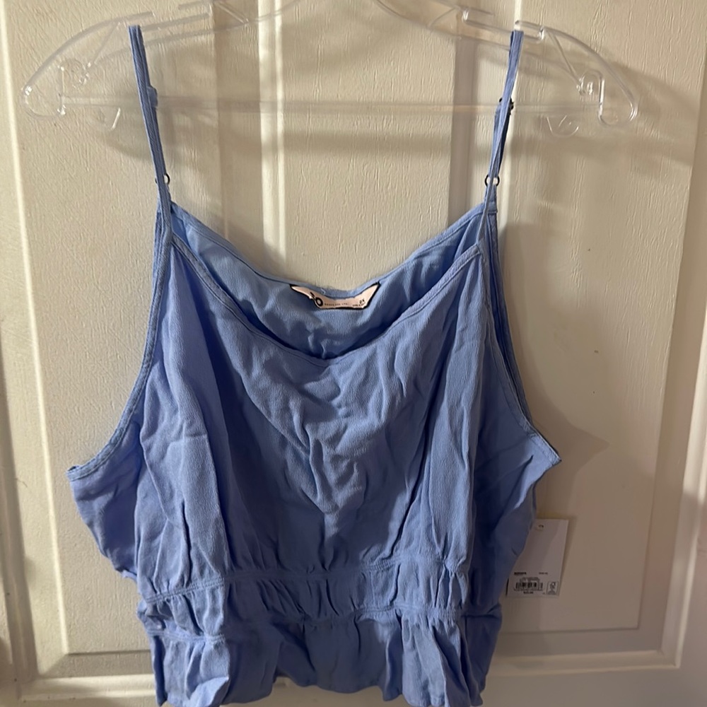 SO Cropped Cinch-Waist Tank: BLUE/PURPLE: NWT: SIZE 2X